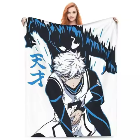 Blue Lock 2 Blankets Manga Anime Plush Novelty Breathable Throw Blanket for Home Restaurant Spring/A