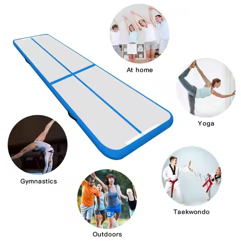 Air Gymnastics Tumbling Mat, Home Fitness Gymnastics Floor Tumbling Mat Inflatable Air Track Mat