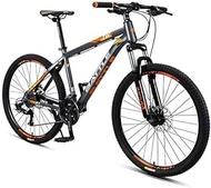 Fashionable Simplicity 26 Inch Adult Mountain Bikes 27 Speed Hardtail Mountain Bike with Dual Disc Brake Aluminum Frame Front Suspension All Terrain Mountain Bicycle Gray