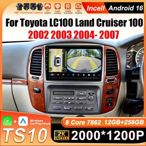 Android 16 Car Radio Player For Toyota LC100 Land Cruiser 100 LC 100 2002 - 2007 Wifi Touch Screen G