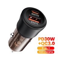 60W PD30W Type C Car Charger QC30W  Quick Charging Port For Car USB Adapter USB Socket