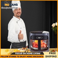 German Transparent Air Fryer 4L - 8L Home Genuine New Glass Bile Multi-function Can See Through 8PQU
