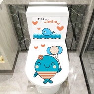 Whale TOILET Sticker Waterproof for Comfortable Cleaning (Whale TOILET)