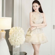 Luxurious lady's dress, luxurious lady's dress, brocade lace dress with silk skirt G221