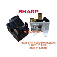 Relay 3 Pin + Ptc Overload Kulkas SHARP 1 pintu / 2 pintu