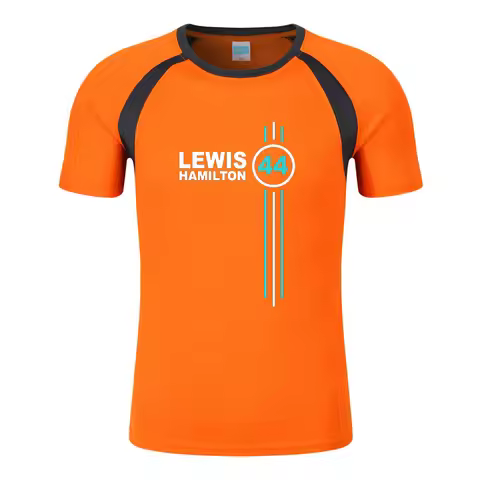 F1 Driver Lewis Hamilton Digital 44 Men Summer Eight-Color printing Stylish Short Sleeve Casual Comf