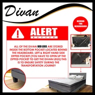 Morocco Series Grey Colour Leather Divan / Divan Bed / Bedframe Katil Divan Bed Frame [DecoWood DW F