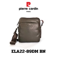 Pierre cardin (ปีแอร์การ์แดง) กระเป๋าสะพายข้างหนังแท้ กระเป๋าหนังสะพายข้าง กระเป๋าเอกสาร มีช่องใส่ขอ