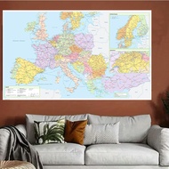 POSSBAY Geography Education Tools English Maps-European Maps-Route Maps,Wall Poster for Classroom,Tr