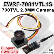 FPV 700TVL 2.8mm 5.8G 48CH 25MW Transmitter Module PWM OSD Mini Micro Camera Audio Video EWRF-7081VT
