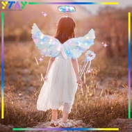 3in1 Kids Angel Costume Set/ Angel Headband Led Headband Angel Costume Fairy/ White Fairy Wings Cosp