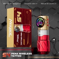 Professional Wireless Tattoo Machine S4, Equipped with 4.0mm, 1800mAh Brushless Motor and LCD Displa