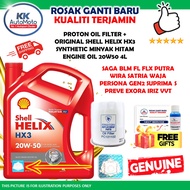 Original Shell Helix HX3 Mineral Engine Oil 20W-50 Genuine Proton Oil Filter PC121102 - Wira Saga Iswara Juara Arena