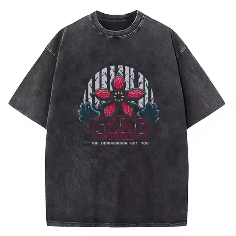 2026 Quality Cotton Acid T Shirt American TV Series Stranger Vintage Washed Movie T-shirt ELEVEN 11 