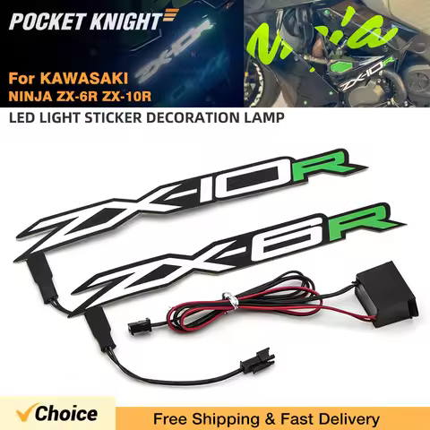 For Kawasaki ZX-10R ZX-6R NINJA ZX6R ZX10R Motorcycle LED Cold Light Patch Fairing Body Sticker Logo
