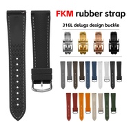 New Version FKM Rubber Watch Strap Sailcloth Universal 18mm 19mm 20mm 21mm 22mm Quick Relase Watch B