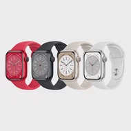 Apple Watch Series 8 (GPS版) 45mm鋁金屬錶殼搭配運動型錶帶 午夜/午夜
