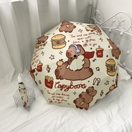 Capybara Manual Cartoon Umbrella Foldable Durable Sun & Rain UV Protection Umbrella