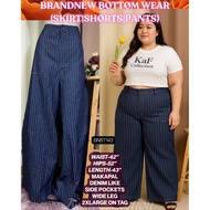 Brand New Deep Navy Blue Pinstripe Wide Leg Touser Pants