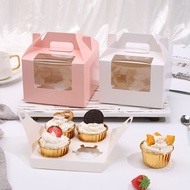 Baking Cupcake Box Open Window Transparent Egg Tart Puff Muffin Cupcake Box Muffin Cup Box