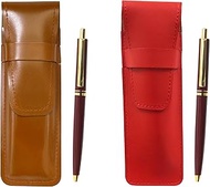 ASCR-AP300B-R Slim Cow Leather Pen Case Red Brown Set AP300 1950s Reproduction Retractable Metal Cli