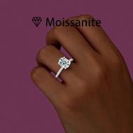1pc Women's Wedding Ring, Minimalist Half-Set Ring, 2.1g 925 Sterling Silver, 2ct Moissanite, Boho C