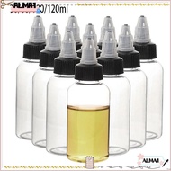 ALMA 10PCS Empty Hair Dye Bottle, 10ml/15ml/20ml Plastic Oil Liquid Dropper Bottles, Portable Twist Cap Bottles Inks Transparent Plastic Refillable Bottle
