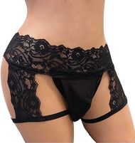 Mens Lace Panties Sexy Underwear Boxer Briefs Pouch Underwear Lingerie for Men Bikini Briefs Sissy P