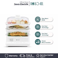 Roschel Food Steamer 3-Tier 18 Liter Multifunctional Electric Steamer Steamer Food Electric