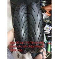 Beautiful sports tread tires 90/80-16 and 110/70-16, mounted on sh125, sh150, novo.. nice thick tire