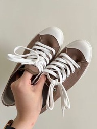 無印良品 小白鞋 咖啡色 帆布鞋 9成新 24/24.5/24半