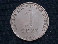 1962 Malaya & British North Borneo 1 cent / Sen Coin