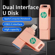 HP OTG USB Flash Drive 256GB 1TB Pendrive หน่วยความจำความเร็วสูงสำหรับ IPhone14/13/12/11 /X/ 8/7/6 IPad