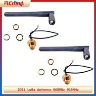 2PCS 2DBi LoRa Antenna 868MHz 915MHz with U.FL to Female SMA I-PX Extension Pigtail Cable for Lora32