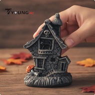 [Available] Eerie Manor with Pumpkins Weathered Eerie Manor Figurine Spooky Halloween Figurine for M