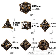Dungeons and Dragons TRPG Dice Dice DND Polyhedron Desktop Hollow Set Digital Metal Sword FMNI
