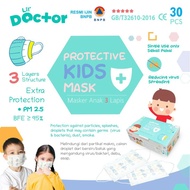 masker medis 3 ply anak merk little doctor (1 box:30 pcs)