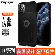 Spigen 適用于蘋果iPhone11手機殼11 pro硅膠11promax全包防摔磨砂保護套個性創意支架潮牌高檔男女硬殼新