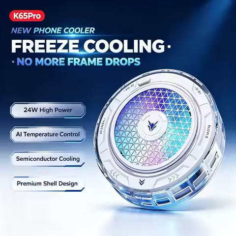 NEW K65 Pro 9V/3A High Power Semiconductor Mobile Phone PUBG Game Cooler Magnetic/ Back-clip Cooling