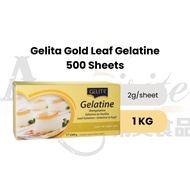 Gelita Gelatine Gold Leaf Gelatine 500 Sheets (2g/sheet, 1kg)