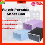 [READY STOCK] PLASTIC PORTABLE SHOES BOX.. Rak Kasut...Pelbagai warna..Kotak Kasut...Lutsinar rak kasut