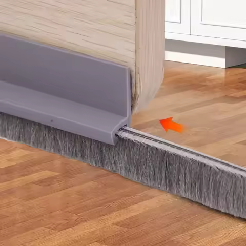 Door Seal Draft Stops With Brush Reduce Noise Rubber Door Sweep Breeze Blocker Insect Proof Dust Pro