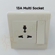 Universal MULTI Switch Socket 13A Multi Socket/BIG DOLLY ON/OFF BUTTON