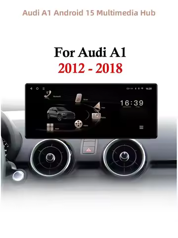 Android 15 For Audi A1 2012 - 2018 Car Radio Video Multimedia Player Navigation GPS BT WIFI QLED Tou