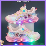Alakad 21-35 LED Light Frozen for Kids Girls Performance Sneakers Kasut Lampu Budak Perempuan