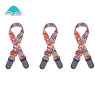 3 Piece Skull Leather Nylon Fluorescent Print Folk Guitar Strap 7.1x7.1x3cm Polyester+PU Acoustic Gu