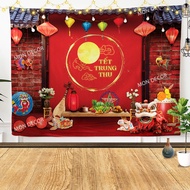 3m*2m3 - Mid-Autumn Festival backdrop - Sharp 3D printed fabric Mid-Autumn Festival backdrop - Mid-A