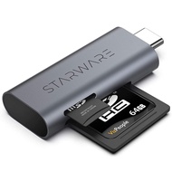 STARWARE USB C to SD/microSD Card Reader, 2-in-1 USB-C(Thunderbolt 3) Portable SD/Micro SD Card Adap