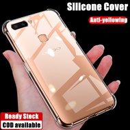 For OPPO R11s Plus CPH1721 Crystal Clear Reinforced Shockproof Corner Protective Jelly Case Pure Transparent Flexible Rubber Silicone Back Cover