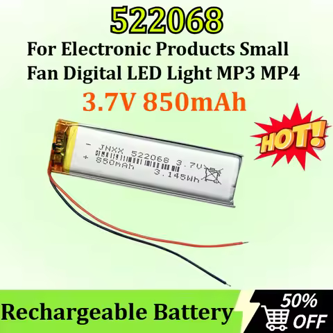 New 522068 3.7V 850mAh For Electronic Products Small Fan Digital LED Light MP3 MP4 Rechargeable Poly